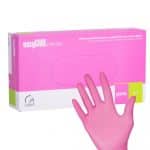 Vienkartinės nitrilinės diagnostinės ir apsauginės pirštinės „Easycare Nitrile Pink“, L dydis, rožinės, 100 vnt.