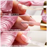 Molly Nails Base & Care bazė ir stiprinamoji priemonė 2in1 „Vinyl Effect System“, 10 ml - Image 4