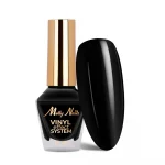 Molly Nails Color Lacquer klasikinis nagų lakas „Vinyl Effect System“ – Juodas, 10 ml