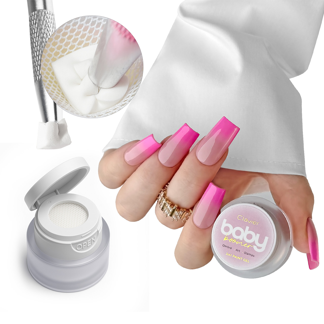 baby-boomer-zel-3w1-clavier-ombre-art-stamps-r Geliniai dažai nagų dekoravimui Clavier Nailsology Baby Boomer 3 In 1 Paint Gel Ombre Art Stamps R04 - Image 1